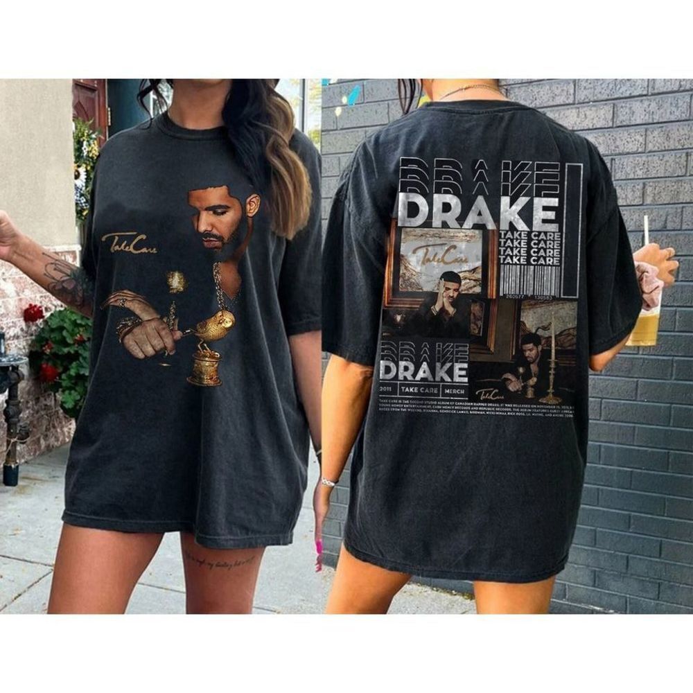 Drake Take Care Album Rap Hip Hop Fan Gift Graphic 2 Sided T-Shirt